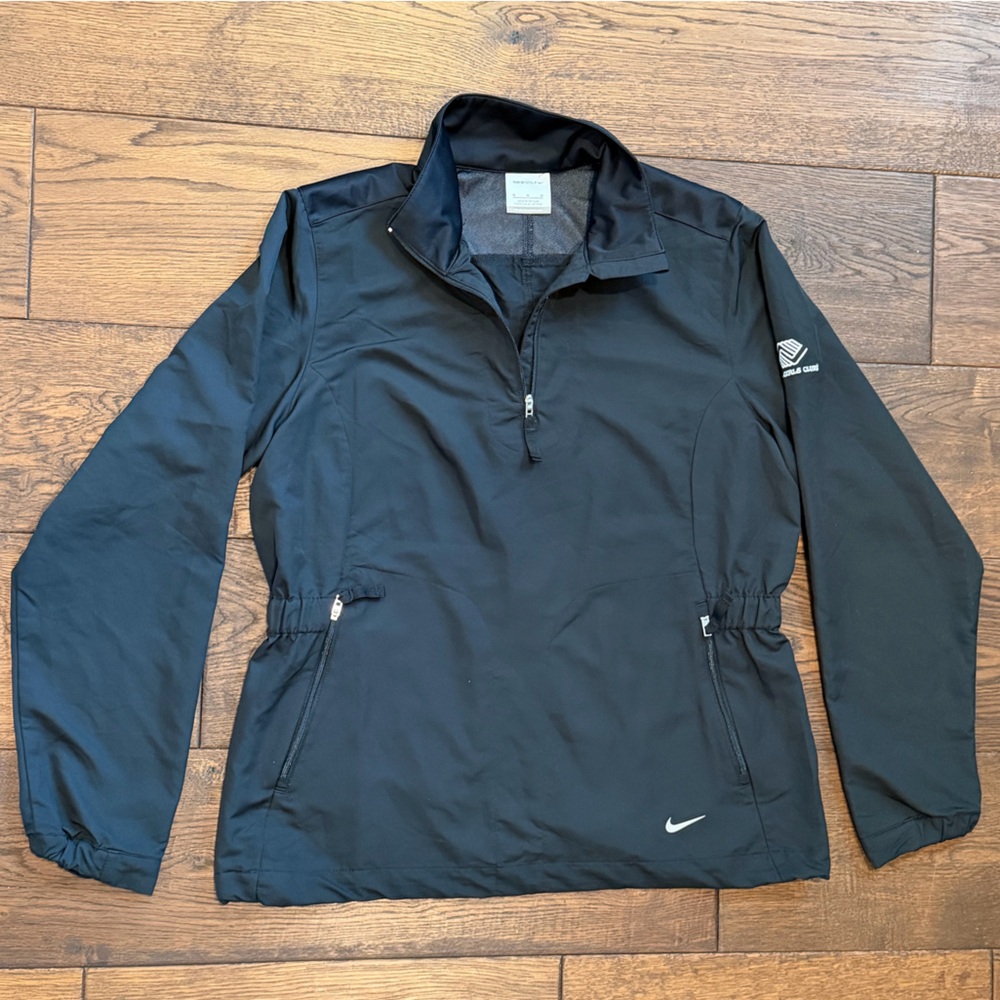 Nike Black Half-Zip Windbreaker Jacket Size M Lightweight Athletic Pullover